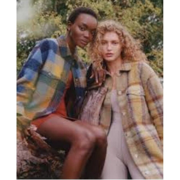 Wilfred Free Aritzia Plaid Wool Blend The Ganna Long Shacket Womens Small - Picture 1 of 16